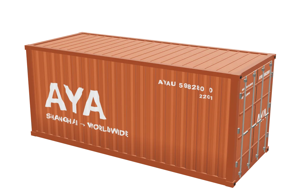 Clay-orange AYA shipping container